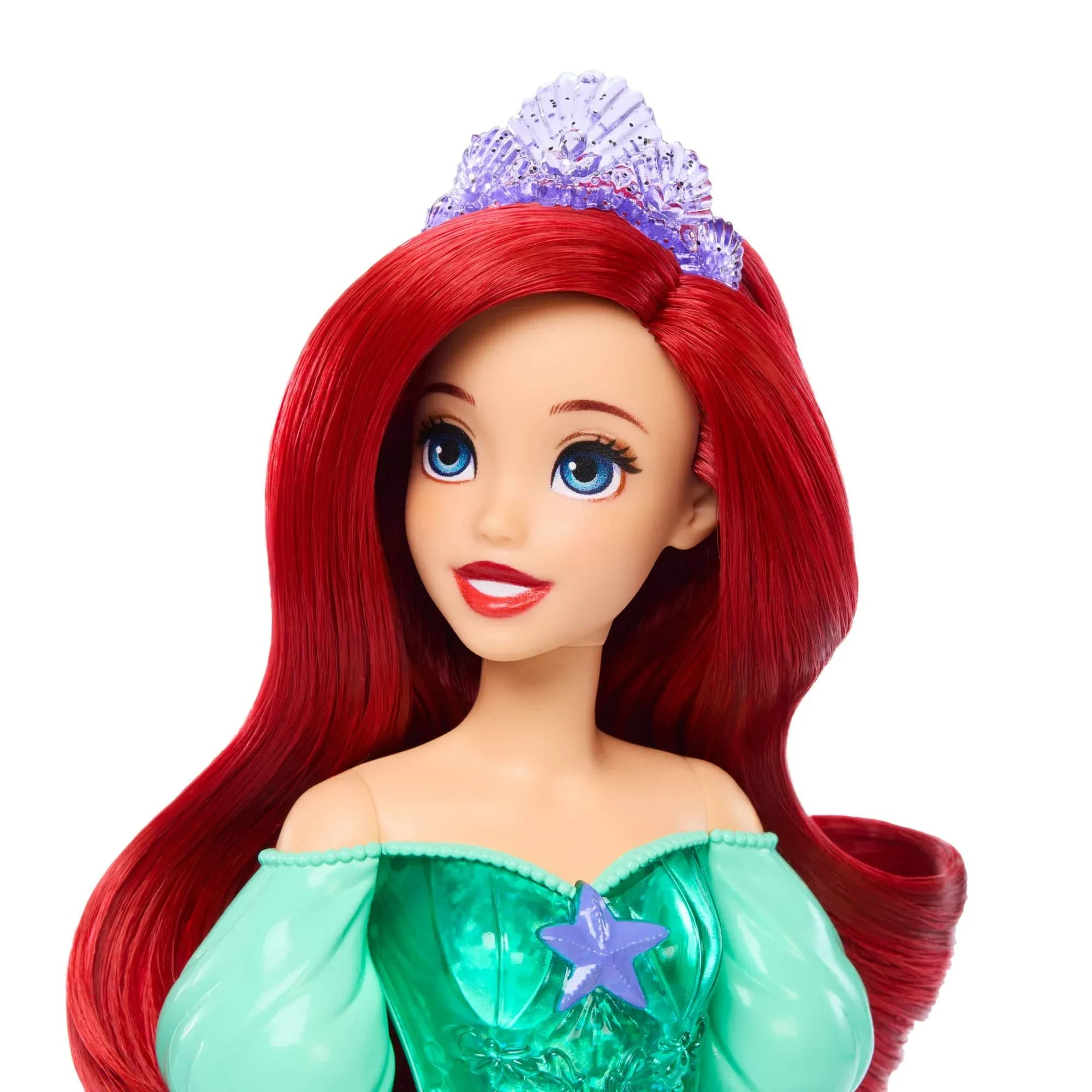 Muñeca Disney Princess Ariel – Cabello Rojo, Ojos Azules y Tiara – Estilo Brillante - Miniatura 3