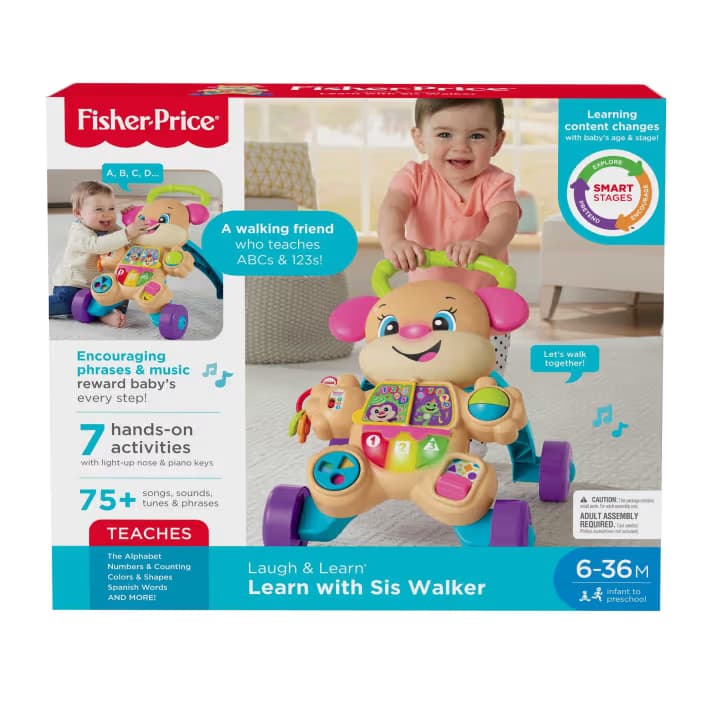 Juguete Educativo Andador Fisher-Price Laugh & Learn Smart Stages Learn With Sis Walker para Bebés y Niños Pequeños