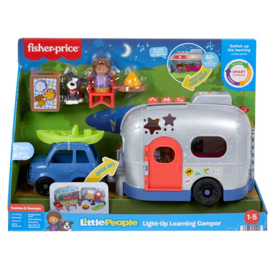 Casa Rodante de Aprendizaje con Luces Little People Fisher-Price, Juguete Electrónico RV para Niños Pequeños, 8 Piezas