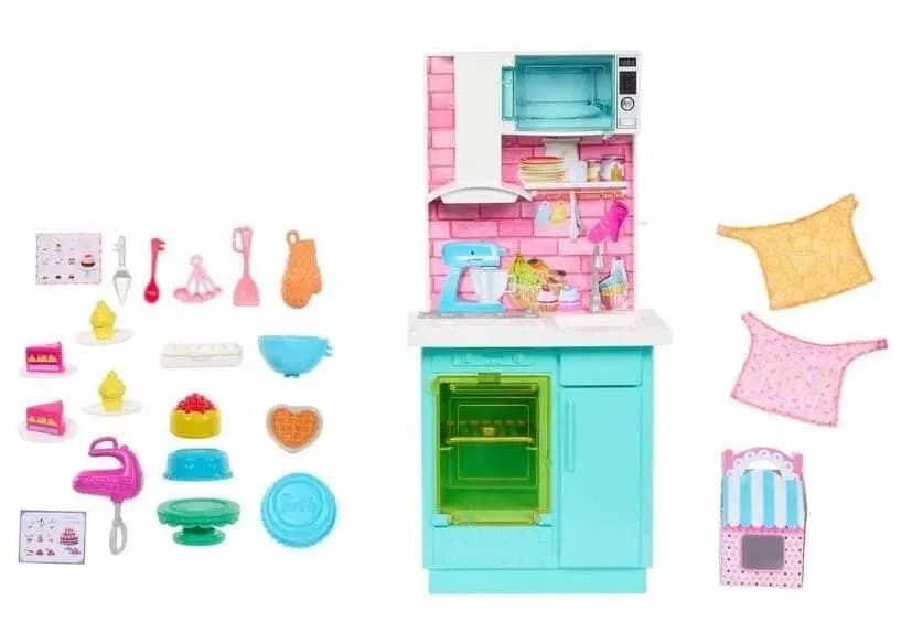 MUÑECA BARBIE COCINA HORNEAR juego con dos muñecas - Miniatura 3