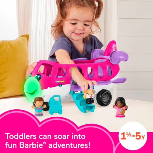 Avión de Juguete Barbie Little People con Luces, Música y 3 Figuras, Little Dream Plane, Juguetes para Niños Pequeños - Miniatura 3