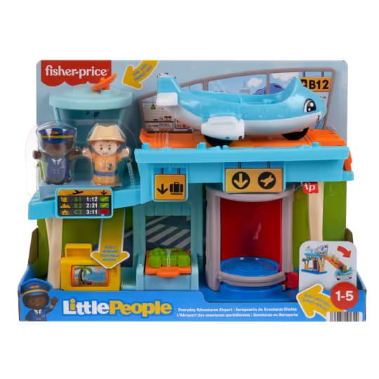 Set de Juego Aeropuerto de Aventuras Cotidianas Little People Fisher-Price, Avión y 3 Piezas de Juego