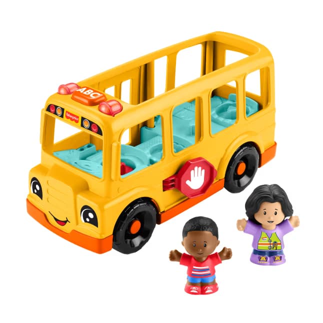 Autobús Escolar Little People Fisher-Price, Vehículo Musical de Juguete para Niños Pequeños con 2 Figuras