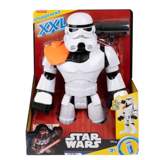 Figura XXL Stormtrooper Star Wars Imaginext, Juguete Posable de Más de 41 cm con Lanzador