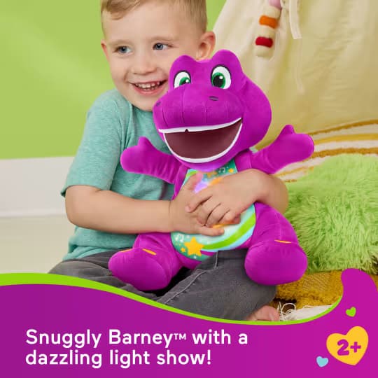 Juguete de Peluche Barney Heart Glow Barney’s World Fisher-Price con Música y Luces para Niños Pequeños y Niños