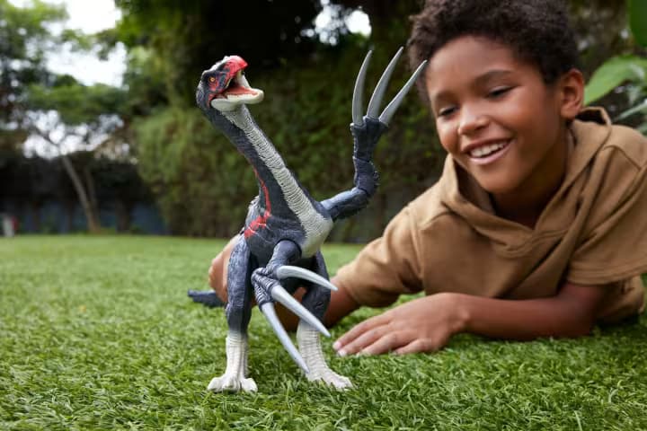 Figura de Dinosaurio Therizinosaurus Rugido y Corte Jurassic World, Juguete de Ataque y Sonido, Teoría del Caos