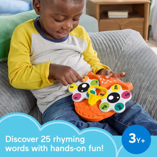 Juguete de Actividad de Aprendizaje Fisher-Price Spin ‘n Rhyme Fidget Spinner (Gira y Rima) para Niños Preescolares