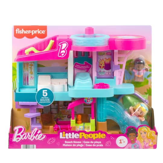 Set de Juego Casa de Playa Barbie Little People Fisher-Price con Figuras y Accesorios para Niños Pequeños
