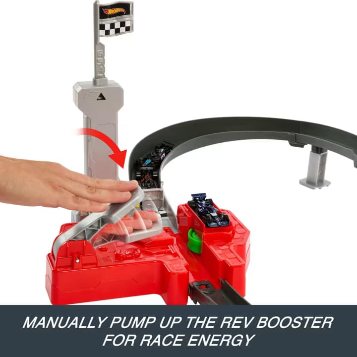 Pista de Carreras Circuito de Carrera Sprint Fórmula 1 Hot Wheels Racing con 3 Coches de Juguete de Fundición a Escala 1:64 - Miniatura 3