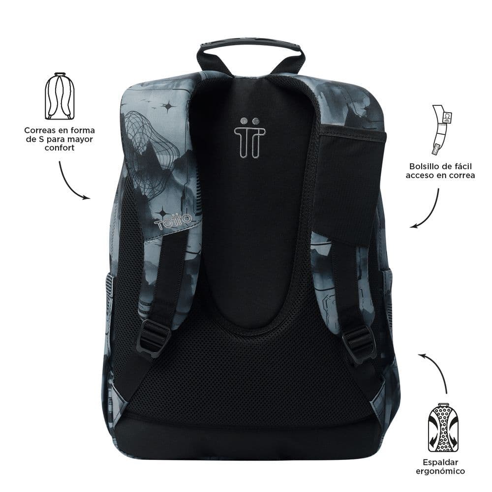 Morral Juvenil Porta PC 14" Acuarela - Gris - Miniatura 4