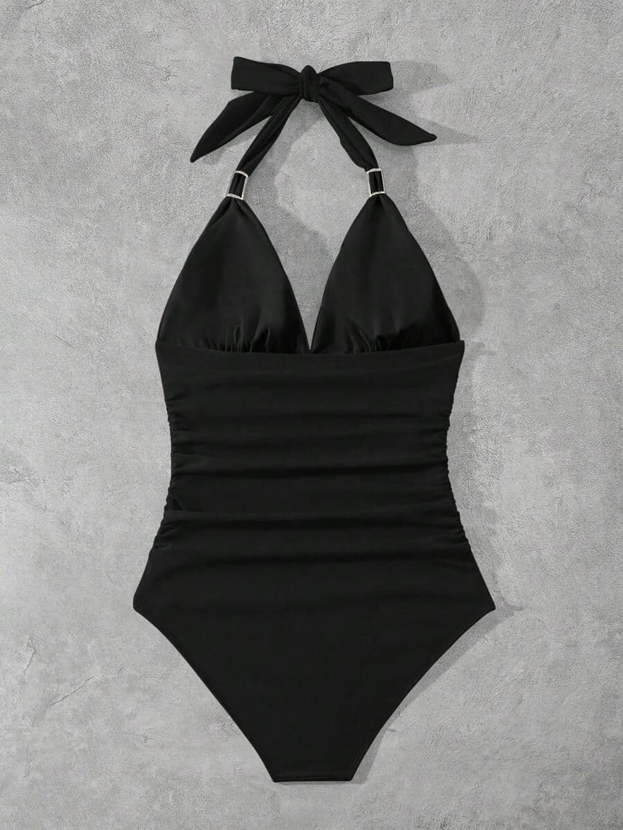 Swim Lushoire – Camiseta Estilo Camisole para Mujer en Color Sólido con Corte Ajustado y Escote en V - Miniatura 3