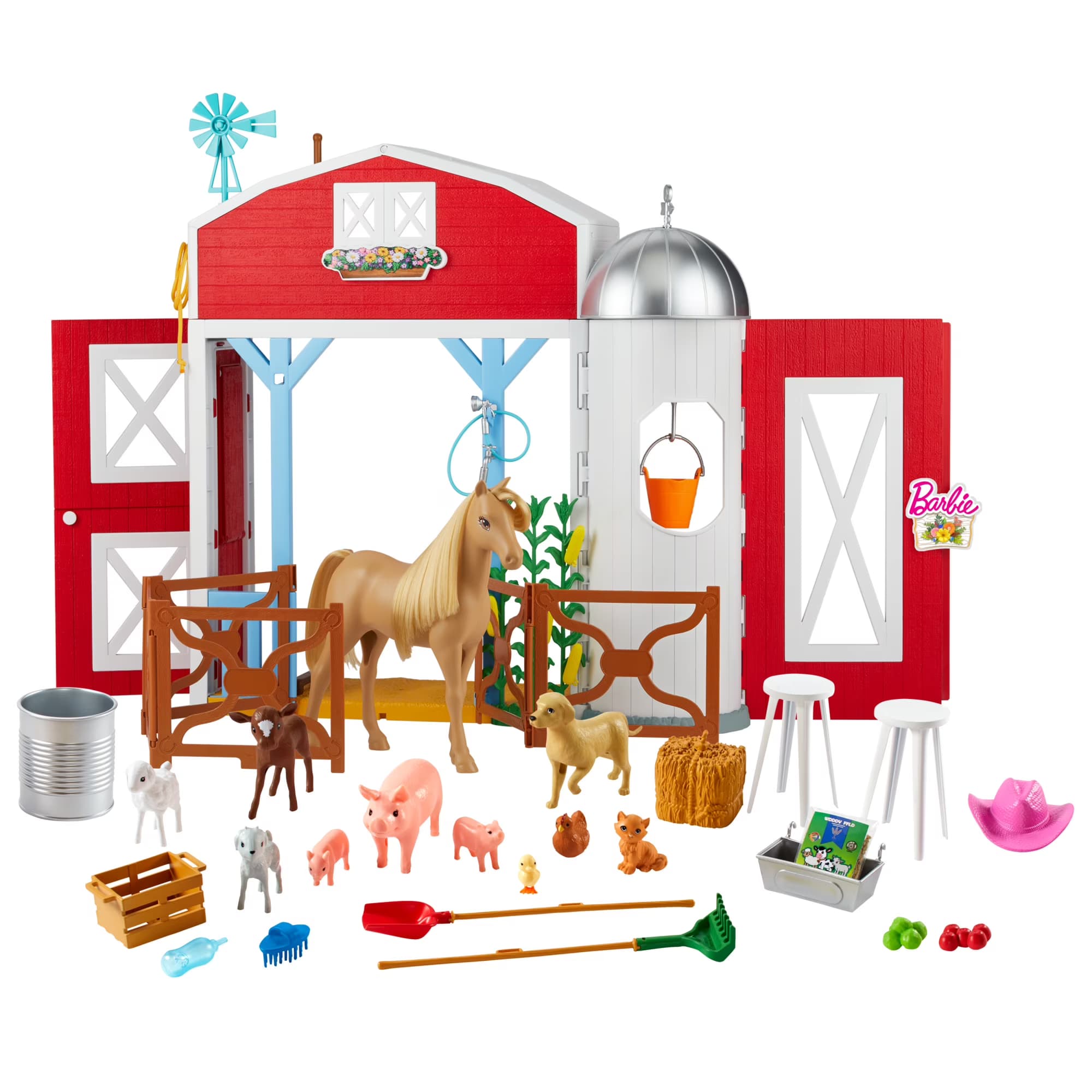 Set de Juego Granja de Caballos Barbie con Más de 25 Accesorios de Alimentación y Aseo - Miniatura 3