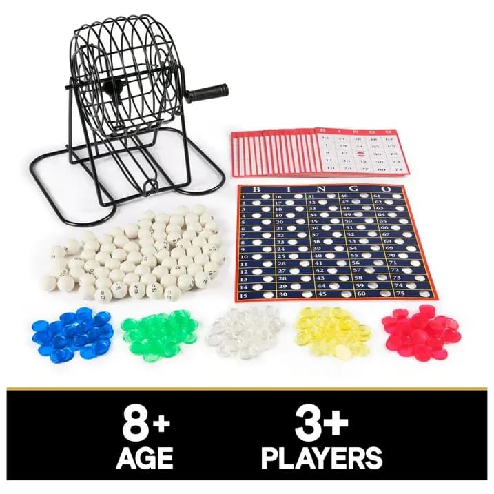 Juego de Bingo Deluxe Cardinal Classics Spin Master Games, Jaula de Metal con Bolas Numeradas, Edades 8+