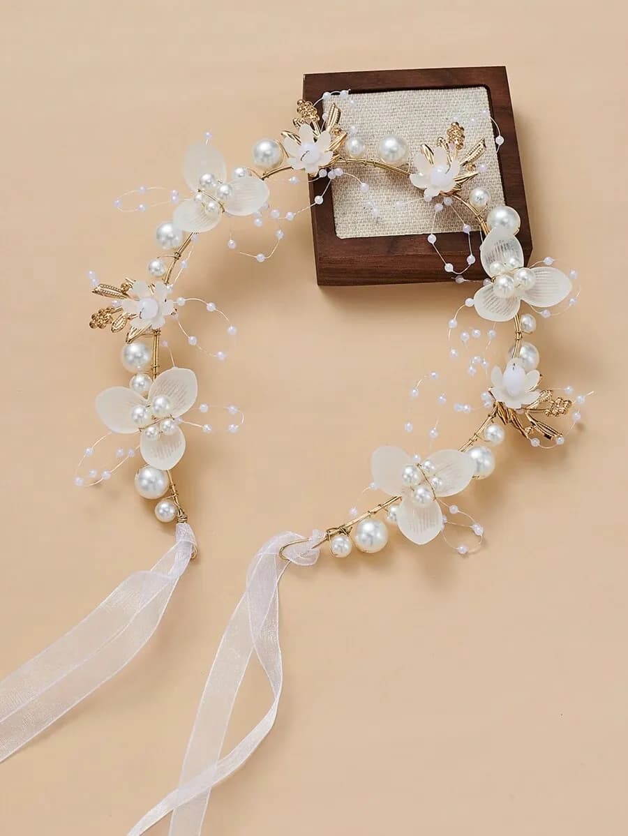 Diadema Floral de Princesa, Corona de Flores Rosas para Mujer, Ideal para Fiestas de Cumpleaños, Presentaciones y Eventos