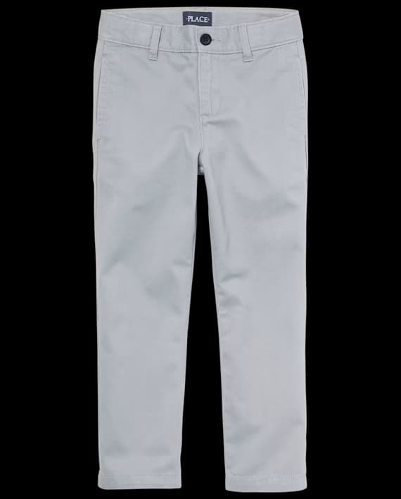 The Children’s Place – Pantalones Chino Rectos Stretch para Niño (Slim) – Gris – Tallas 5–18
