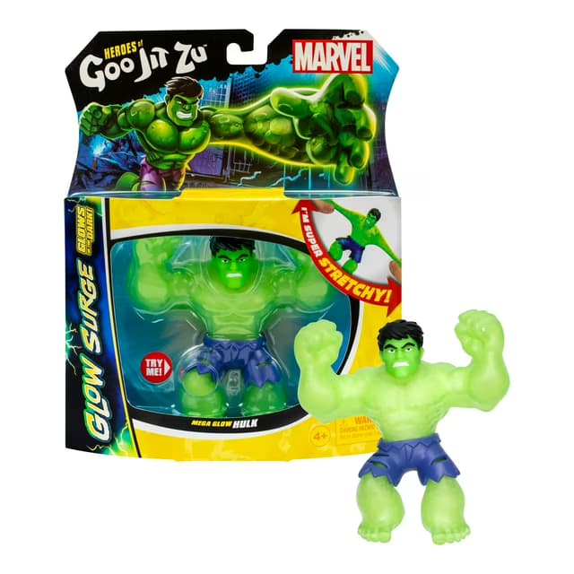 Figura de Acción Heroes of Goo Jit Zu GLOW SURGE Mega Hulk, Superhéroe Súper Elástico Relleno de Goo - Miniatura 3