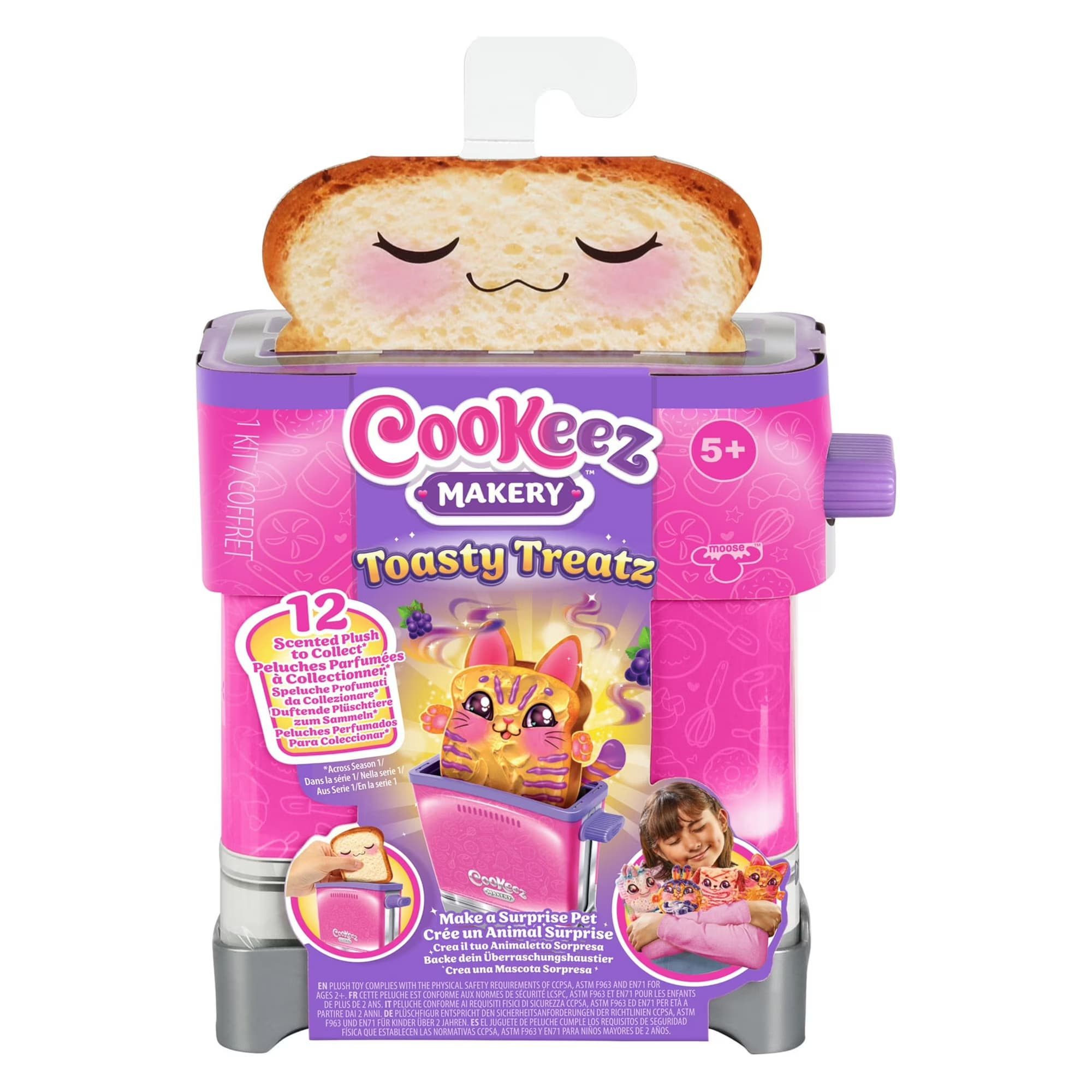 Tostadora Cookeez Makery Toasty Treatz con Peluche Perfumado, Estilos Varían, Edades 5+