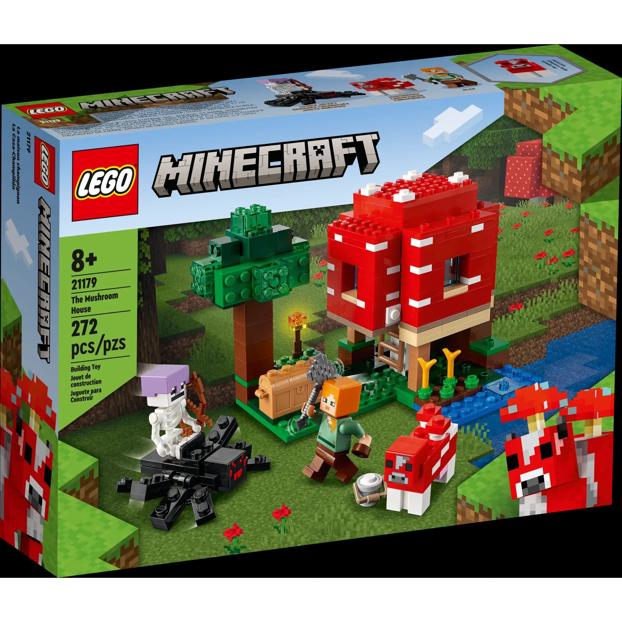 LEGO Minecraft La Casa de Setas (21179), Set de Juguete de Construcción para Niños de 8+ Años
