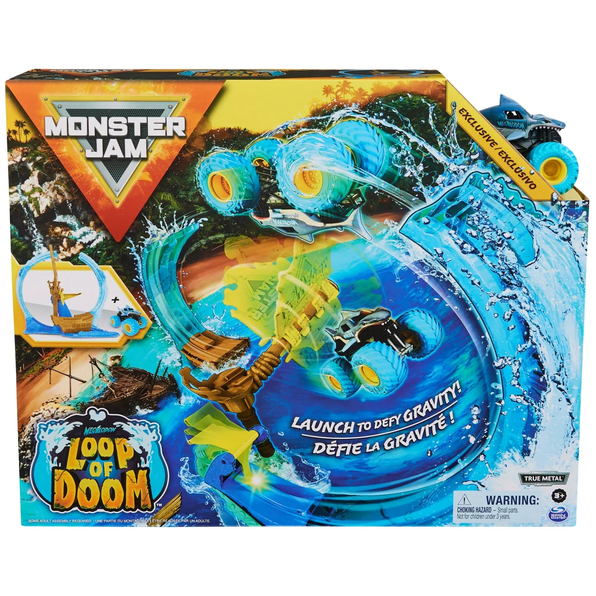 Set de Juego Monster Jam Megalodon Loop of Doom (Bucle de la Perdición) de 40 cm con Camión