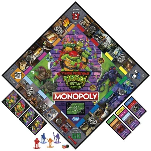 Monopoly Tortugas Ninja Mutantes Adolescentes: Edición Furia Mutante, Juego de Mesa para Niños de 8+ Años