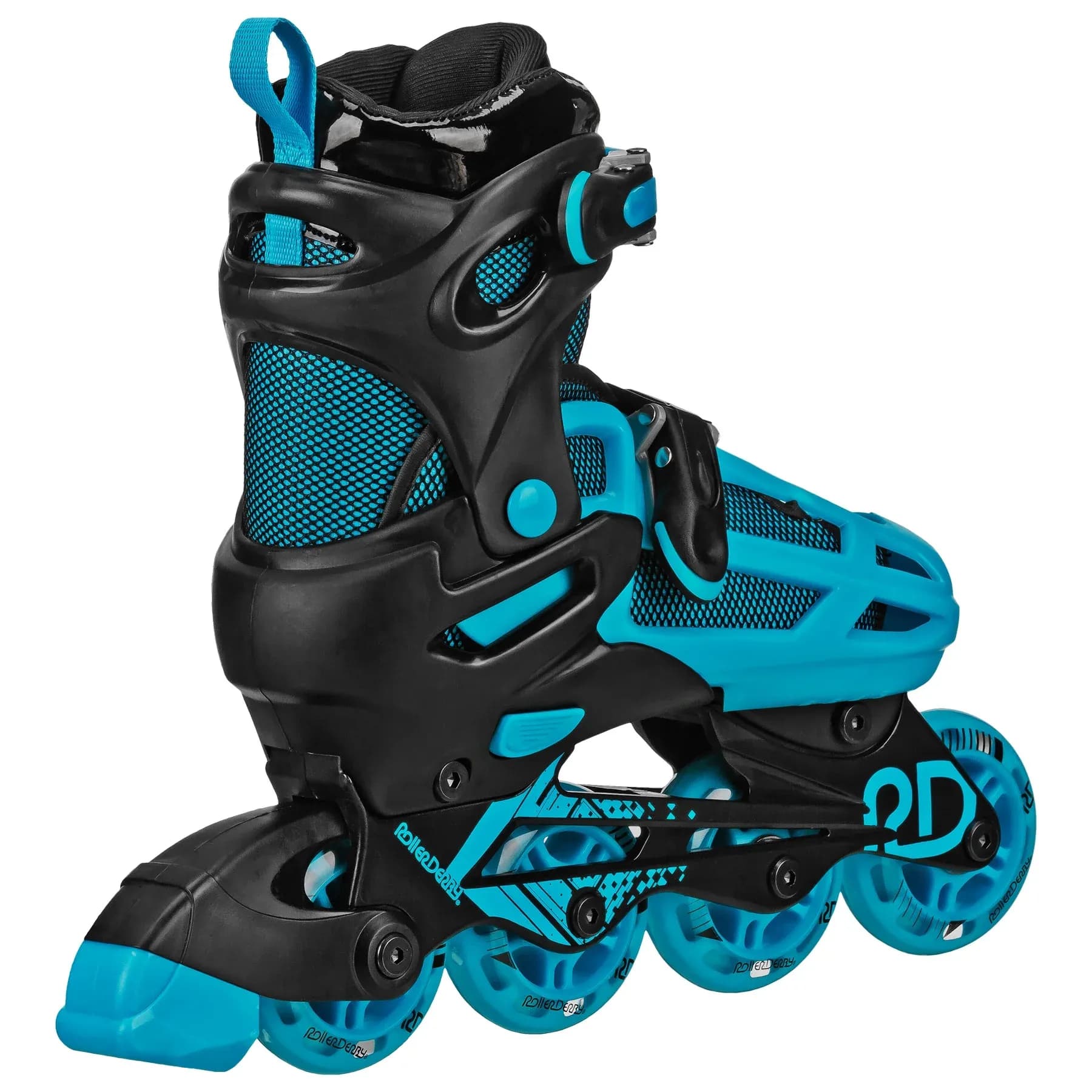 Patines Ajustables 2 en 1 Roller Derby Falcon para Niño, Patines en Línea y Quad, Negro/Azul (Talla 3-6) - Miniatura 3