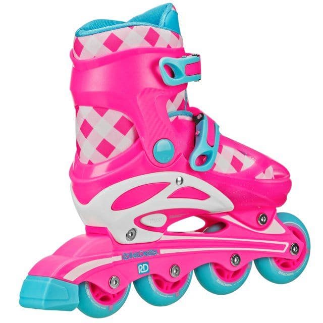 Patines 2 en 1 Roller Derby Sprinter para Niña, Patines en Línea y Quad, Diseño Gingham (Talla 3-6) - Miniatura 3