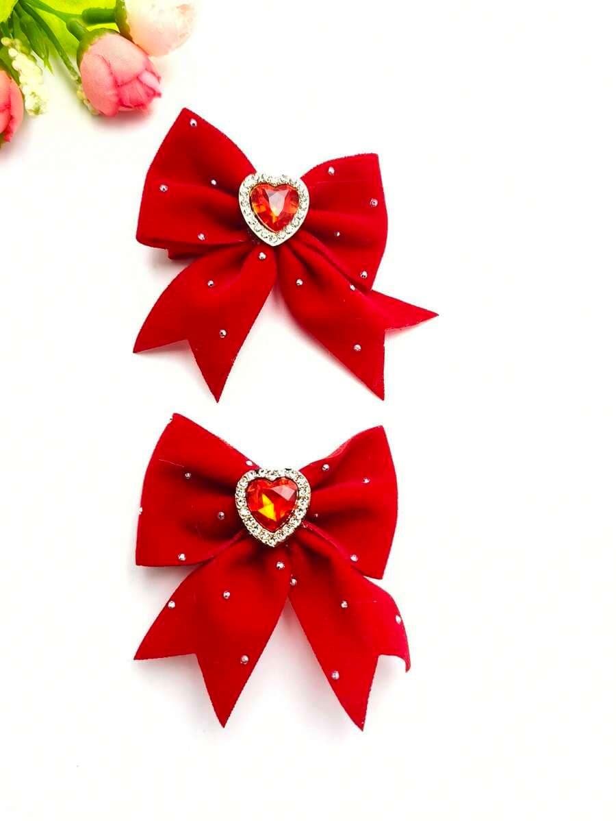 Set de 2 Ganchos para el Cabello para Niñas – Con Corazones, Perlas, Diamantados y Lazos