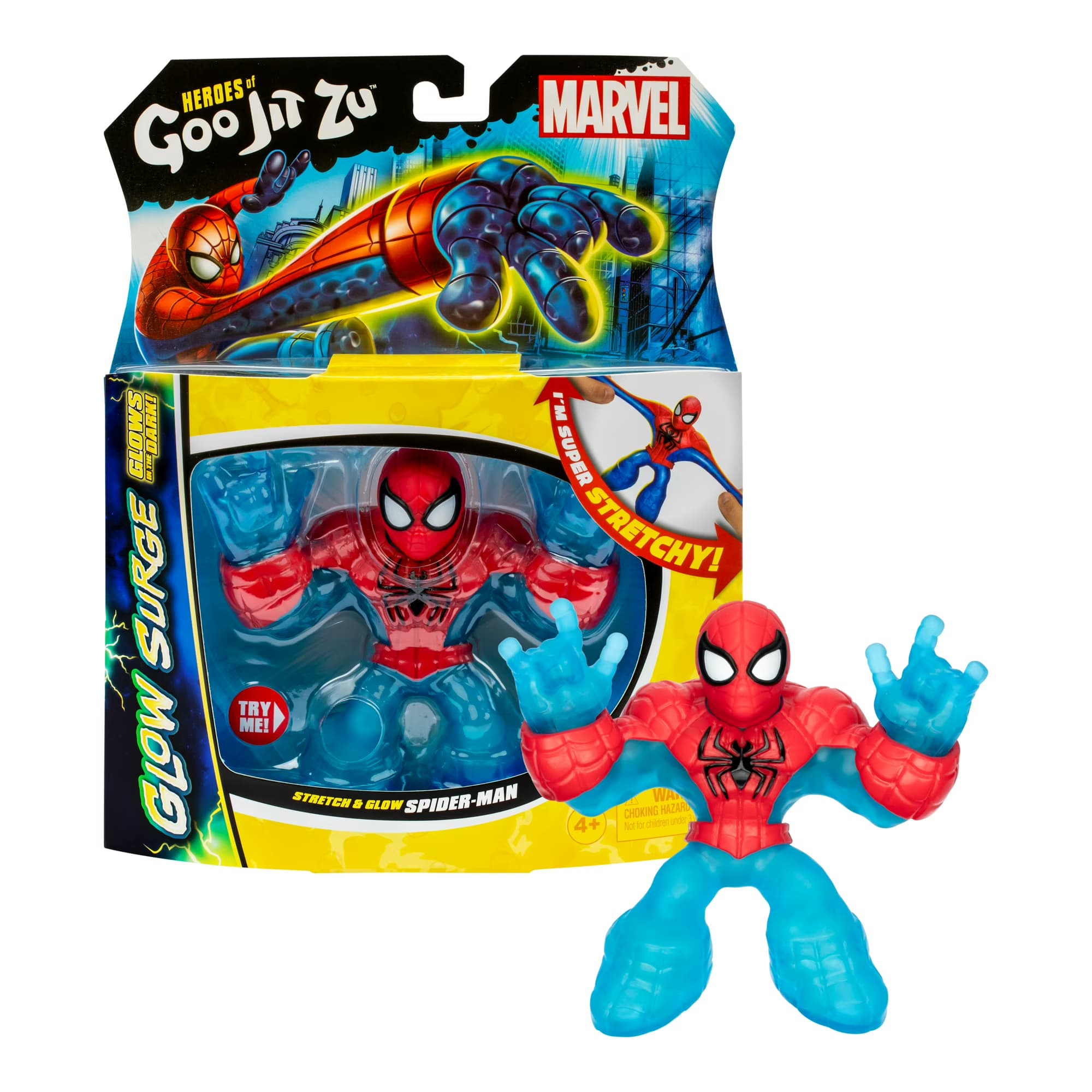 Figura de Acción Heroes of Goo Jit Zu GLOW SURGE Spider-Man, Héroe Elástico Relleno de Goo - Miniatura 3