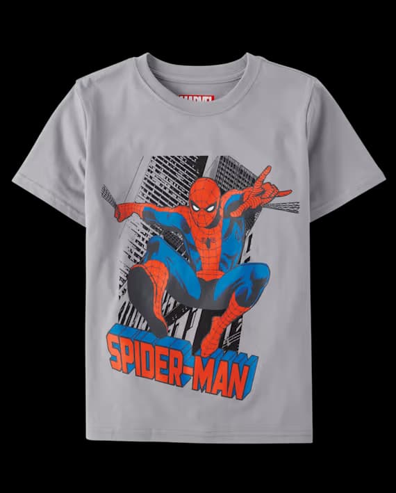 The Children’s Place – Camiseta Gráfica de Spider-Man™ para Niño – Gris – Tallas XS–XL
