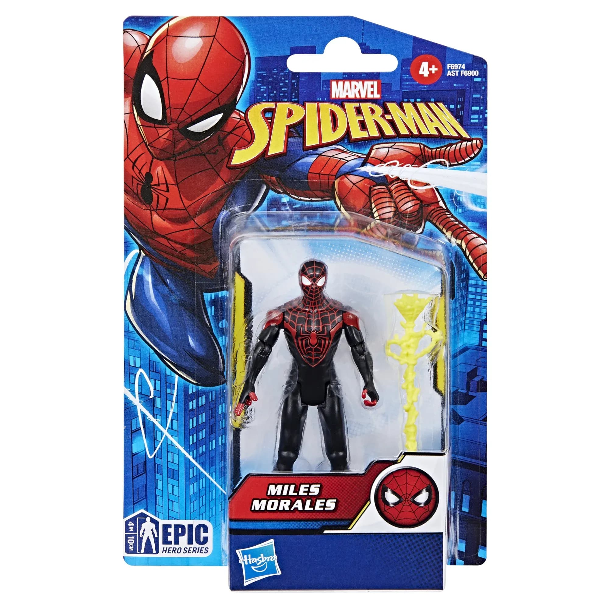 Figura de Acción Miles Morales Epic Hero Series Marvel Spider-Man con Accesorio (10 cm)
