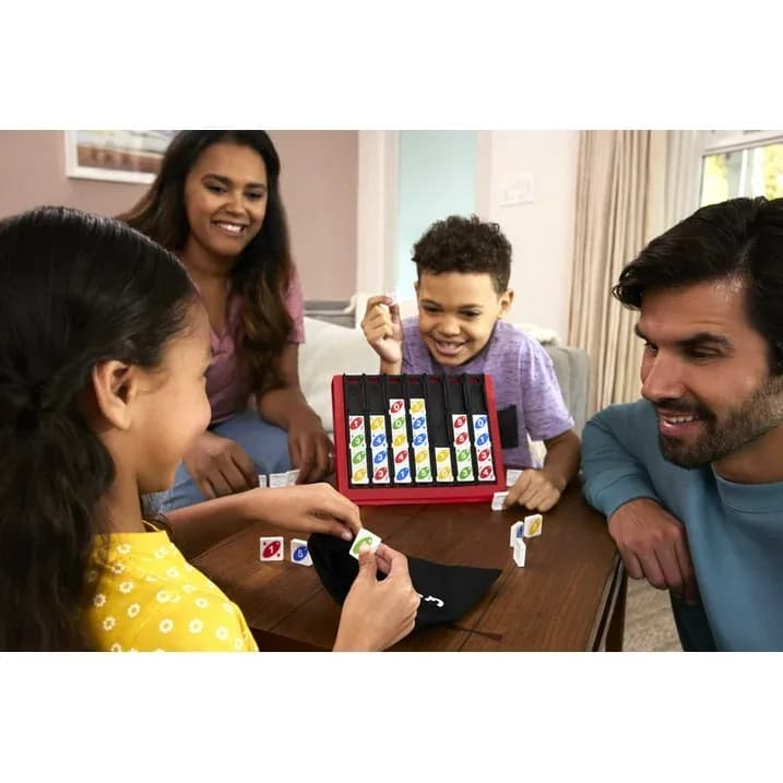 Juego UNO Quatro, Adultos, Fichas de Colores y Rejilla de Plástico, 2-4 Jugadores, 53 Piezas - Miniatura 3