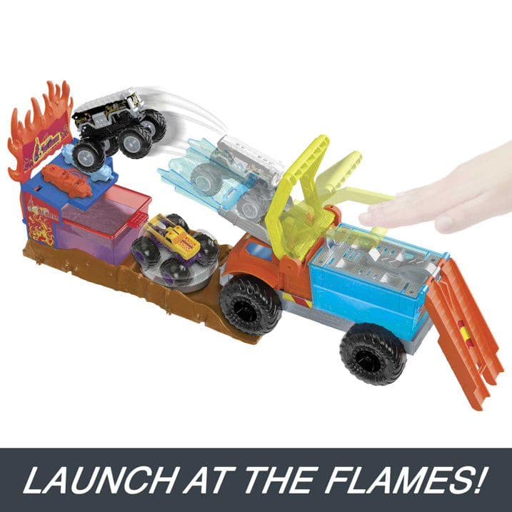 Set de Juego Hot Wheels Monster Trucks Arena Smashers Color Shifters Rescate 5-Alarm, Juguete de Choques - Miniatura 3
