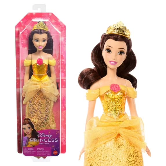 Muñeca de Moda Princesa Disney Bella con Cabello Castaño y Tiara
