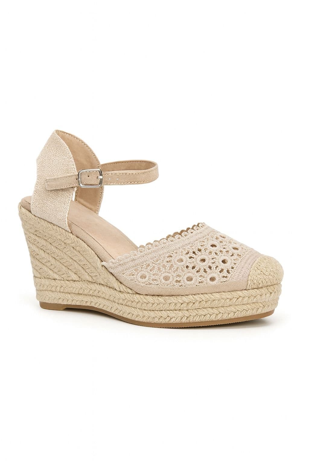 Sandalia Beige con Plataforma de Yute – Tallas 6 a 11