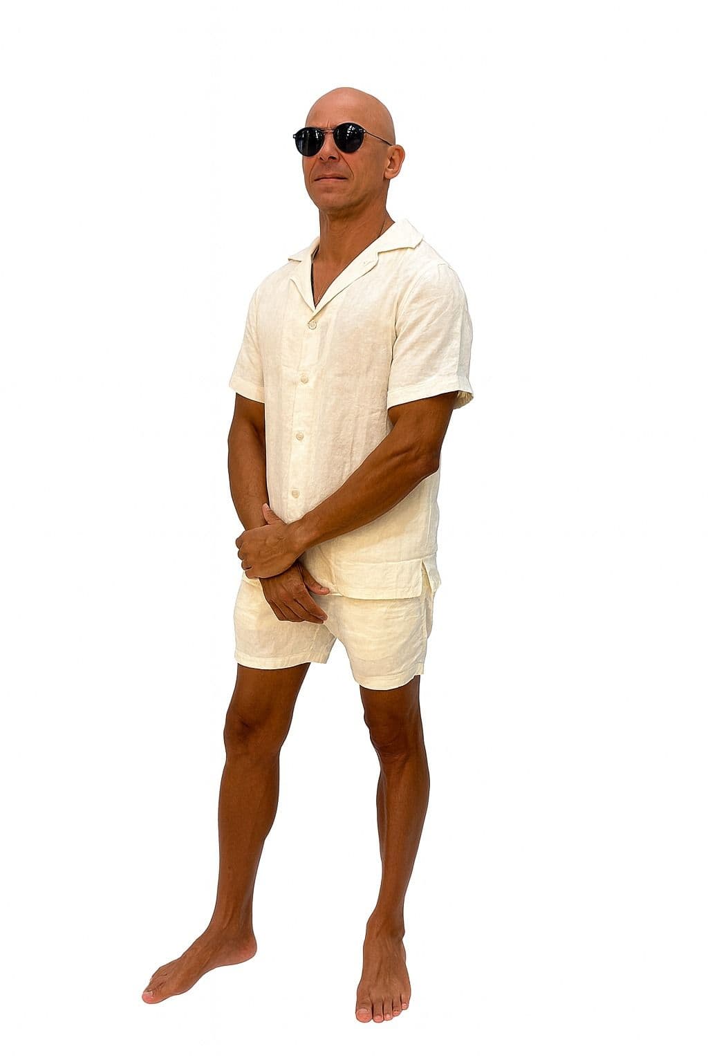 Conjunto de Lino Italiano para Caballero – Blanco Natural