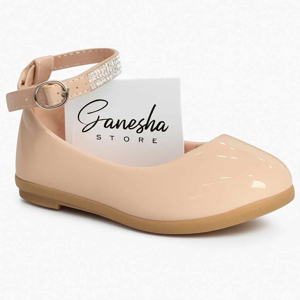Bailarina Beige con Correa Brillante para Niña