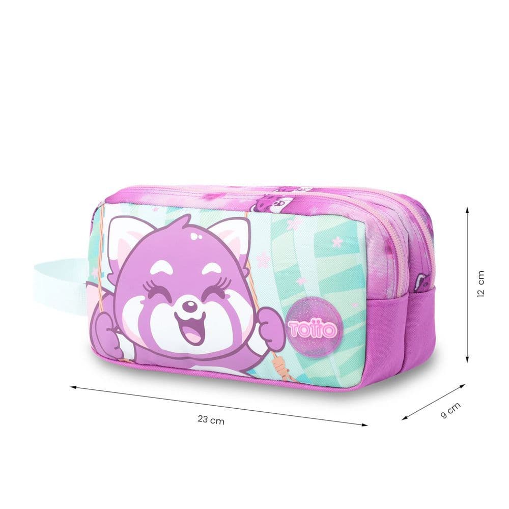 Cartuchera Escolar Grande para Niña 2 Cuerpos Bambú Morada