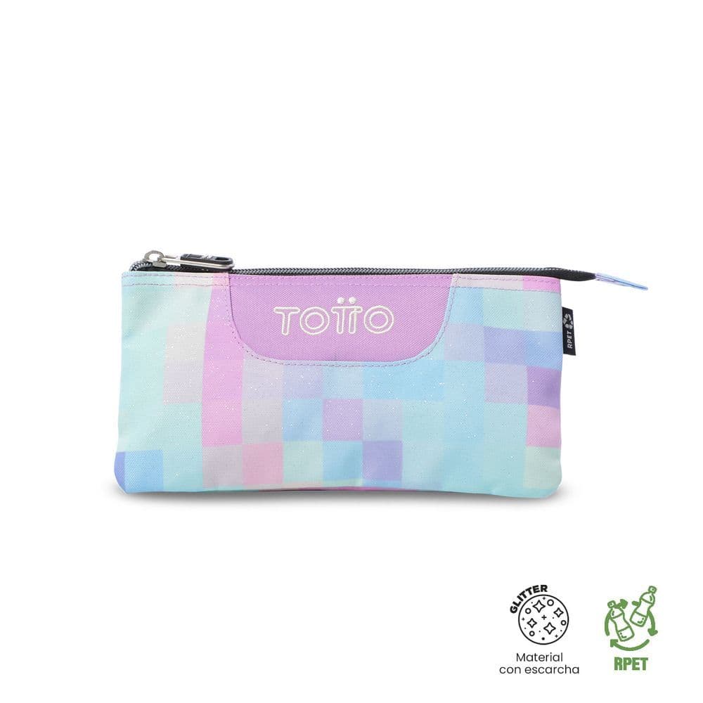 Cartuchera Multiuso Tablero Glitter Pequeña Azul Mujer