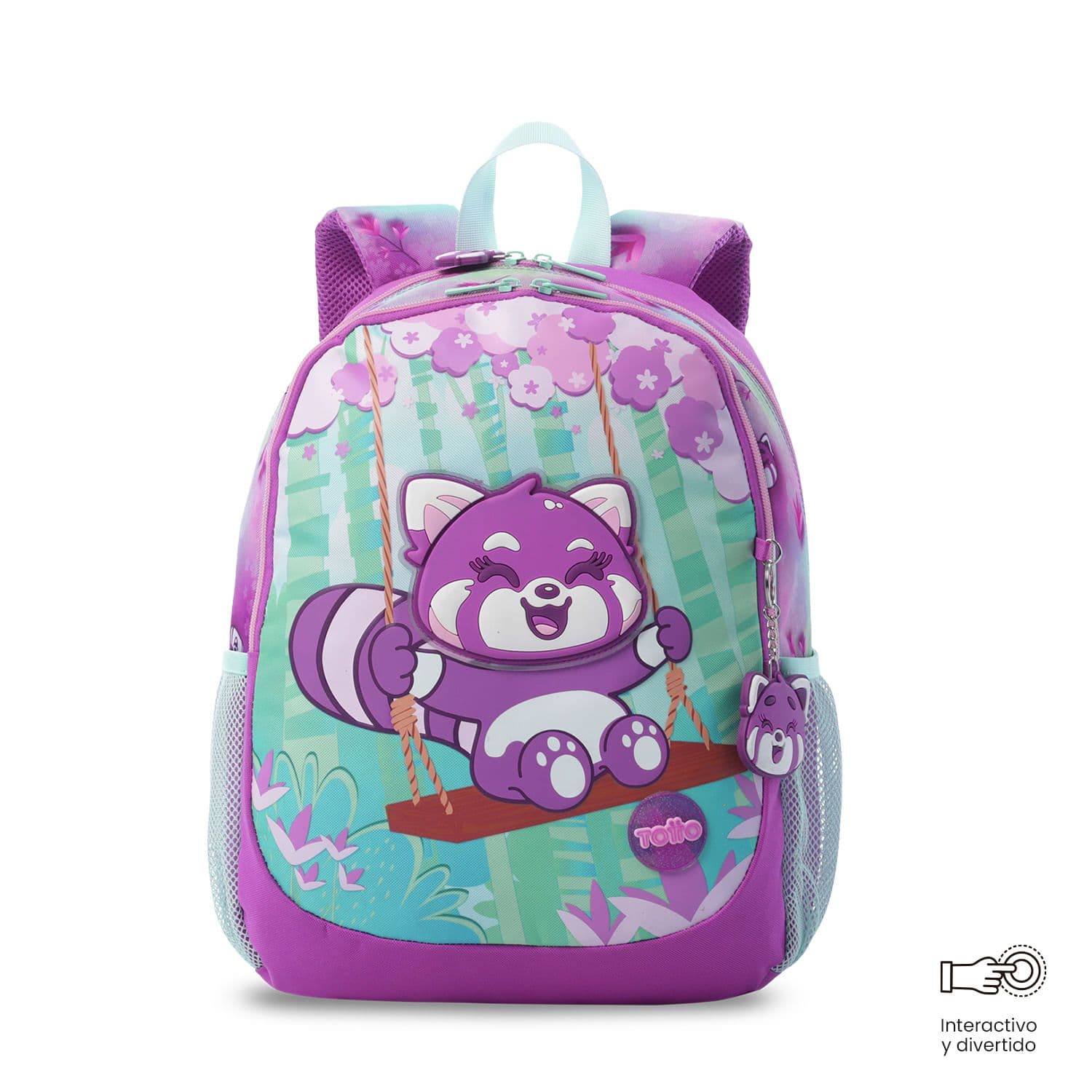 Combo Escolar Morral Bambú + Libro para Colorear Mediano - Fucsia