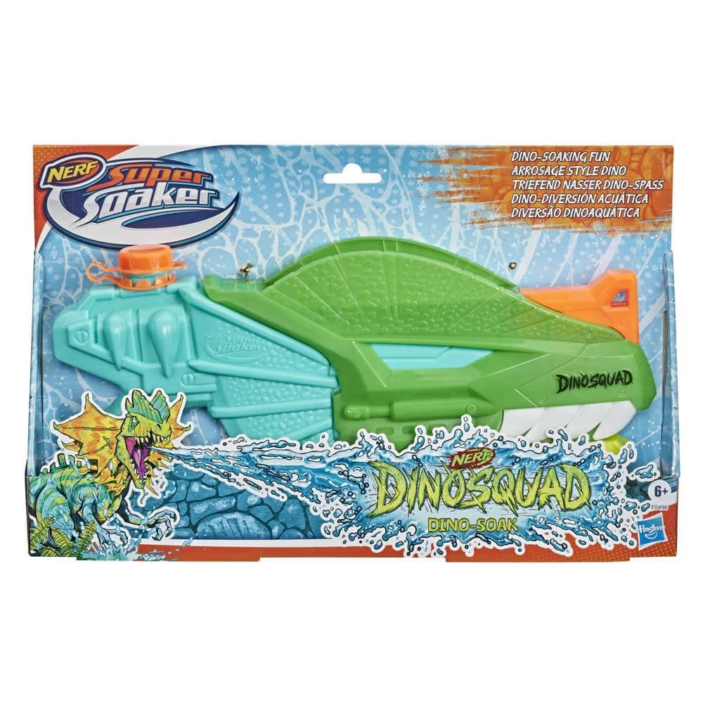 Pistola de Agua Nerf Super Soaker DinoSquad Dino-Soak - Rociado de Acción de Bombeo para Juegos Acuáticos de Verano al Aire Libre