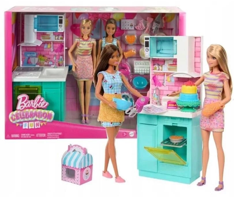 MUÑECA BARBIE COCINA HORNEAR juego con dos muñecas