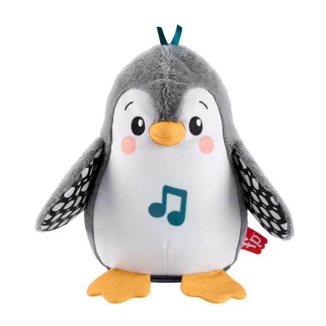 Juguete Musical de Peluche para el Tiempo Boca Abajo Fisher-Price, Pingüino Flap & Wobble (Aletea y Tambalea) para Recién Nacidos