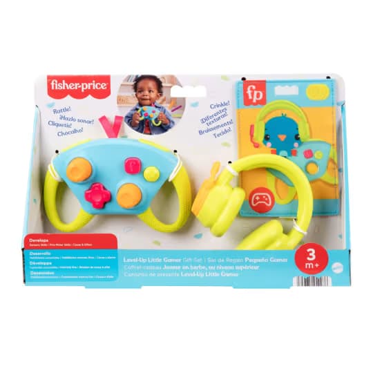 Set de Regalo Level-Up Little Gamer Fisher-Price, 3 Juguetes de Desarrollo para Recién Nacidos
