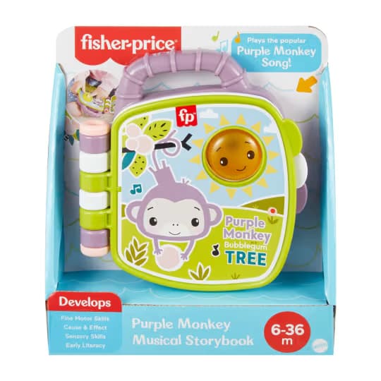 Juguete Musical de Cuentos Mono Morado Fisher-Price para Bebés y Niños Pequeños con Luces y Sonidos