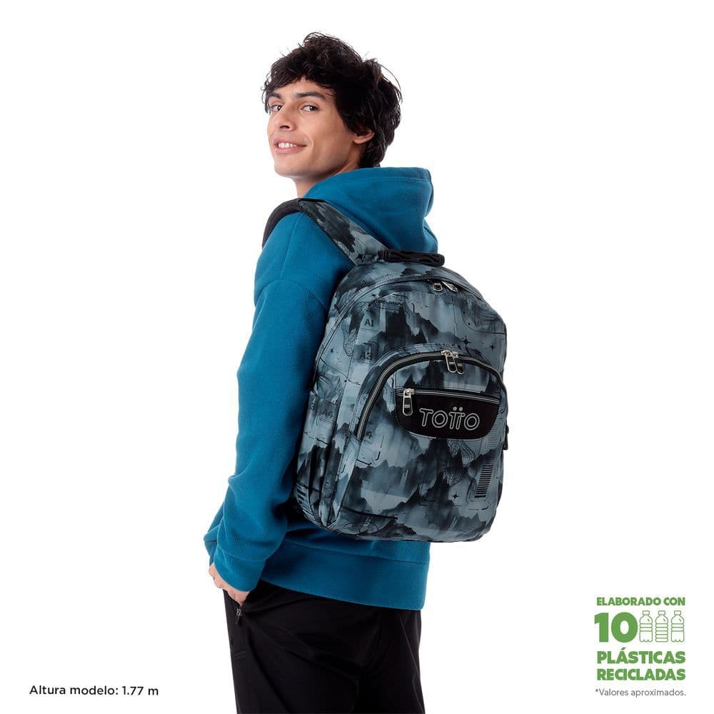 Morral Juvenil Porta PC 14" Acuarela - Gris