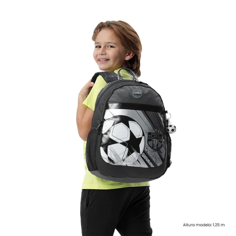 Morral Escolar Niño Champion Mediano - Gris