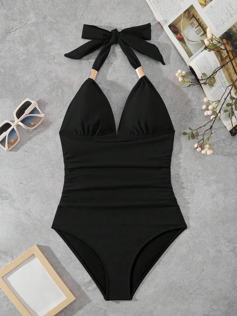 Swim Lushoire – Camiseta Estilo Camisole para Mujer en Color Sólido con Corte Ajustado y Escote en V