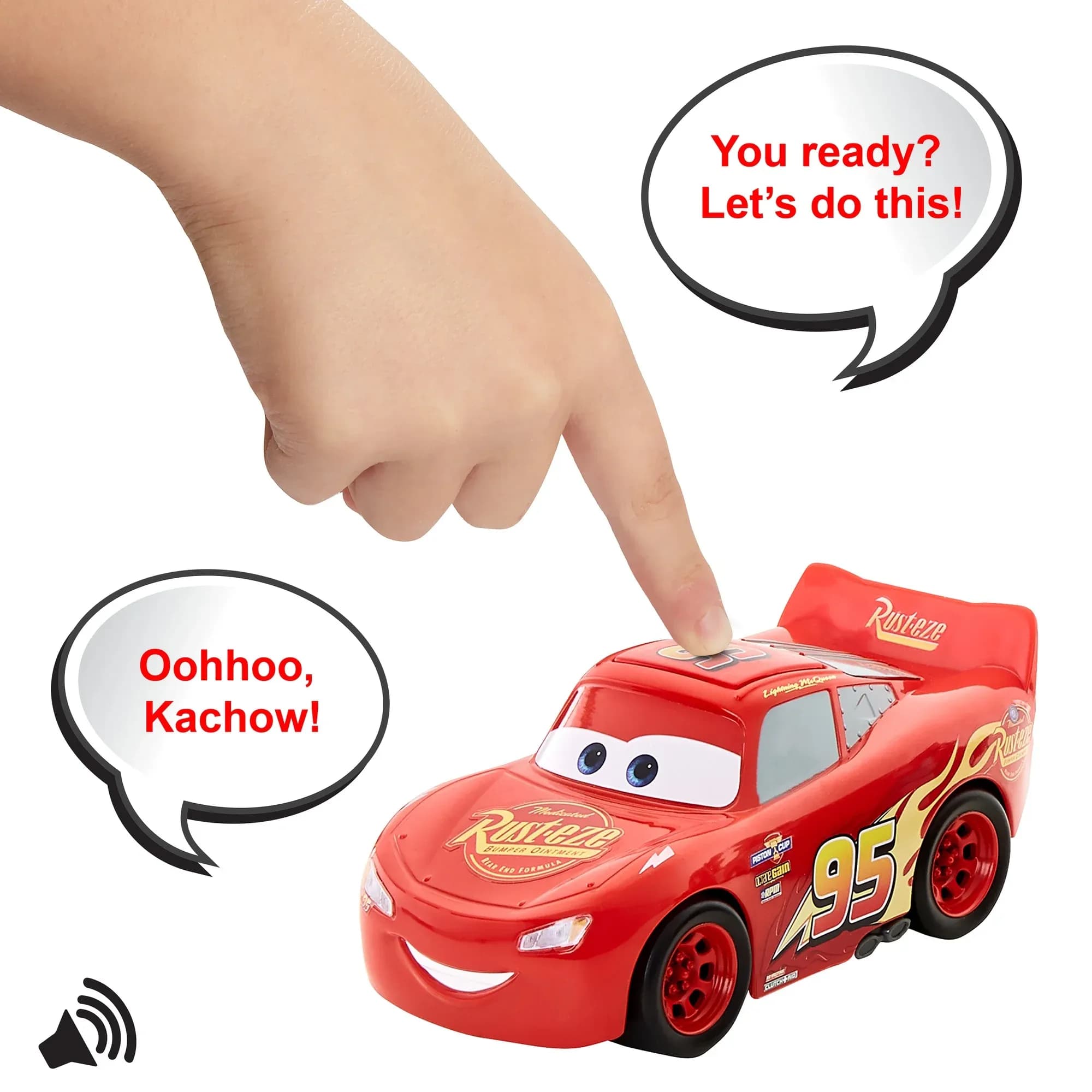 Coche de Juguete Parlante Rayo McQueen Track Talkers Disney Pixar Cars, Vehículo Coleccionable de 14 cm