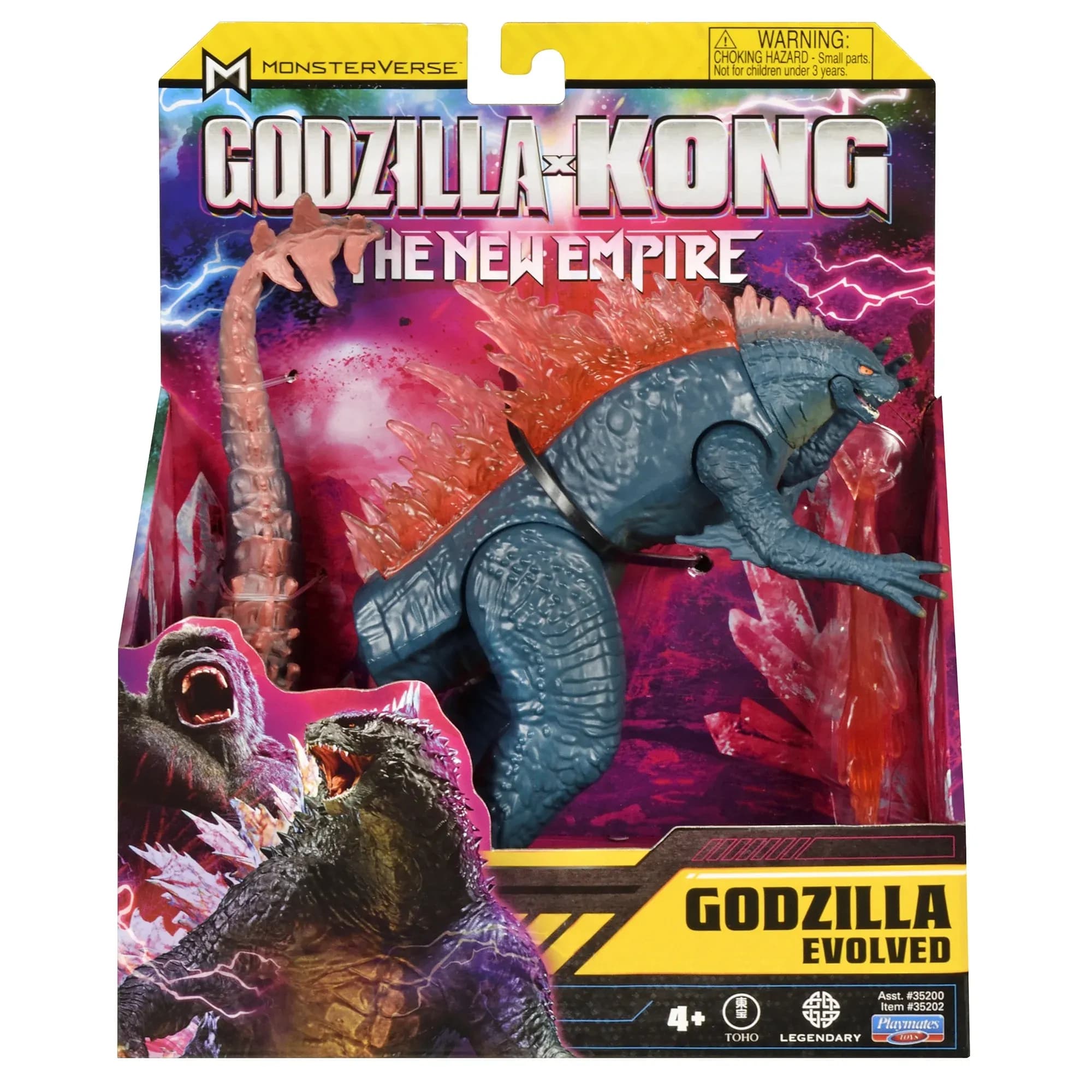 Figura Godzilla Evolucionado de 15 cm con Rayo de Calor Godzilla x Kong de Playmates Toys