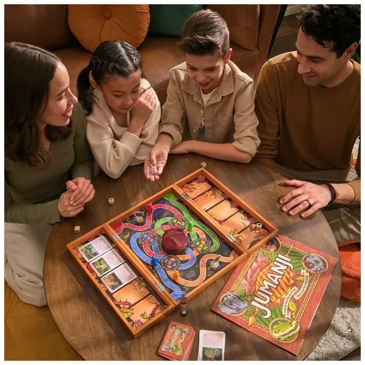 Jumanji El Juego, Edición Caja de Madera Real del Clásico Juego de Mesa de Aventura Spin Master Games